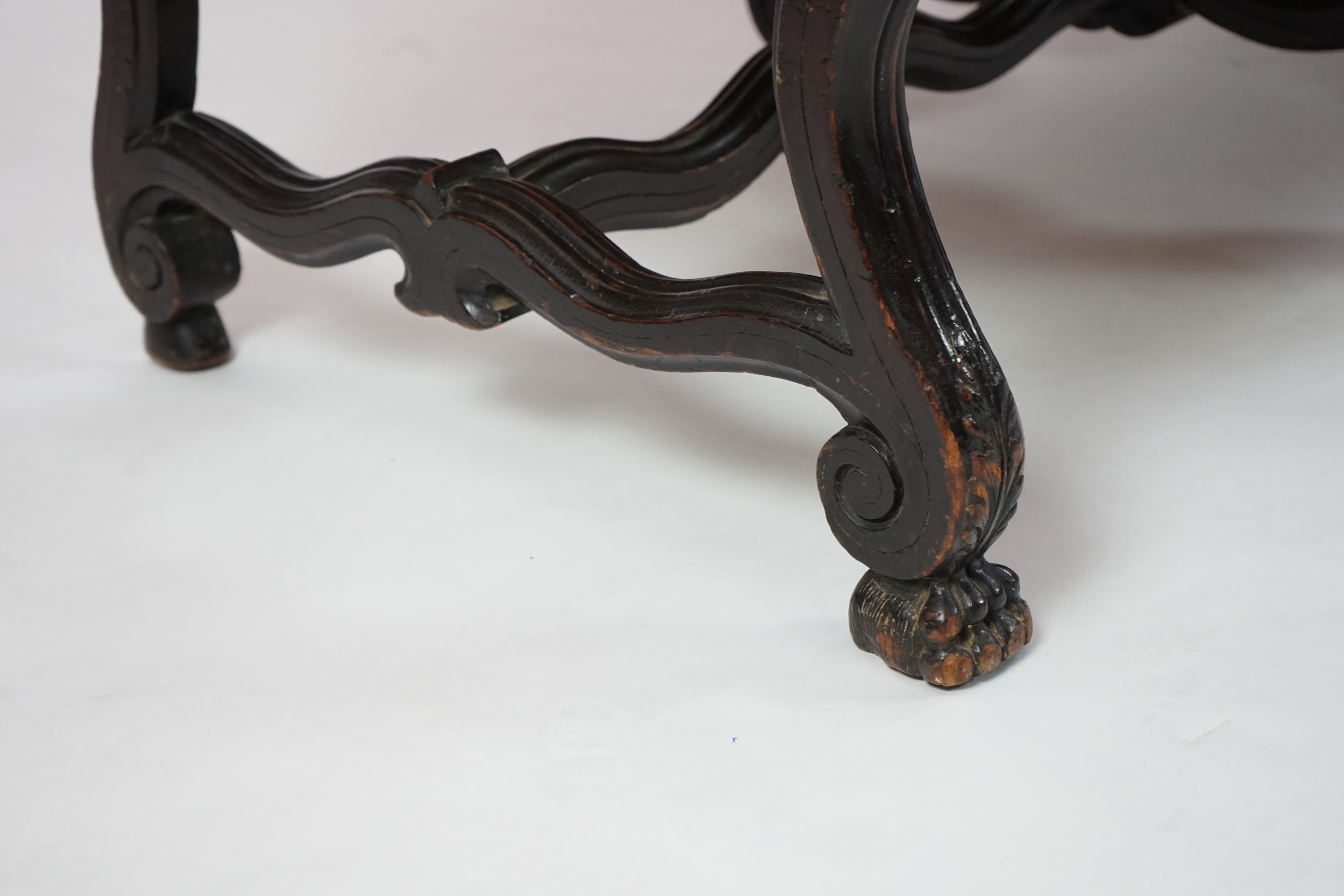 A 17th century style walnut settee